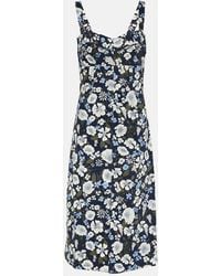 Veronica Beard - Colleen Floral Linen-Blend Midi Dress - Lyst