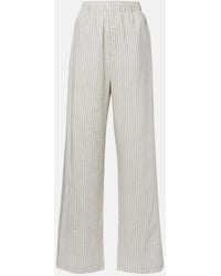 Rohe - Striped Silk And Cotton Wide-Leg Pants - Lyst