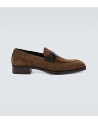Tom Ford - Elkan Suede And Leather Loafers - Lyst