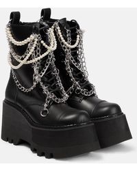 Junya Watanabe - Embellished Platform Leather Boots - Lyst