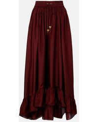 Zimmermann - Aster Gathered Silk Habotai Maxi Skirt - Lyst