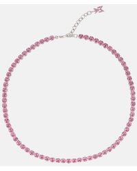 AMINA MUADDI - Tennis Crystal-Embellished Necklace - Lyst