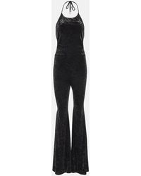 Alexandre Vauthier - Jumpsuit flared in velluto - Lyst