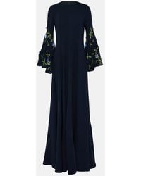 Oscar de la Renta - Embroidered Silk-blend Gown - Lyst