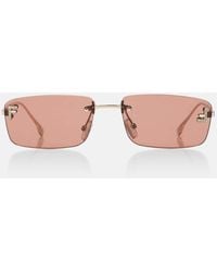 Fendi - Eckige Sonnenbrille First Crystal - Lyst