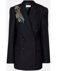 Dries Van Noten - Double-Breasted Embellished Wool Blazer - Lyst
