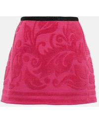 Marine Serre - Jacquard Cotton Miniskirt - Lyst