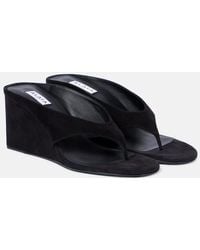 Alaïa - Wedge-Sandalen Cube 75 Aus Veloursleder - Lyst