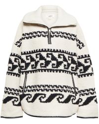 Étoile Isabel Marant Synthetic Isabel Marant Womens Clothing Jumpers and knitwear Zipped sweaters Etoile Marner Printed Faux Shearling Jacket 