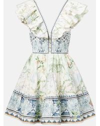 CAMILLA - Crystal-Embellished Cotton Minidress - Lyst