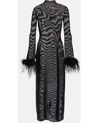 Oséree - Lumiere Plumage Midi Dress - Lyst