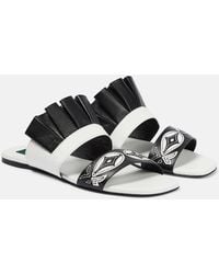 PUCCI - Embroidered Leather Sandals - Lyst