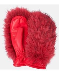 Goldbergh - Hill Faux Fur-Trimmed Leather Ski Mittens - Lyst