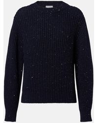 Brunello Cucinelli - Sequined Cashmere And Wool-Blend Sweater - Lyst