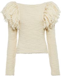Isabel Marant Sully Fringed Wool-blend Sweater - Natural