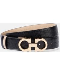 Ferragamo - Double Gancini Reversible Leather Belt - Lyst