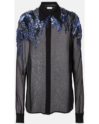Dries Van Noten - Sequined Chiffon Blouse - Lyst
