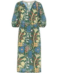 Velvet - Virginia Floral Cotton Midi Dress - Lyst