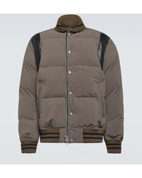 Sacai - Leather-trimmed Padded Bomber Jacket - Lyst