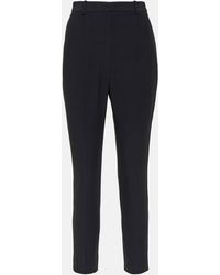 Alexander McQueen - High-rise Crepe Tapered Pants - Lyst