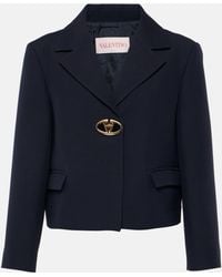 Valentino - Crepe Couture Cropped Blazer - Lyst