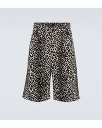 Visvim - Leopard-print Cotton And Linen Shorts - Lyst