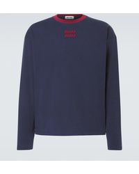 Miu Miu - Logo Cotton Jersey T-Shirt - Lyst