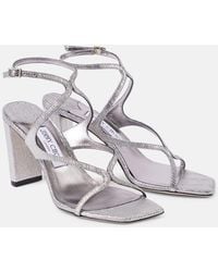 Jimmy Choo - Azie 85 Metallic Leather Sandals - Lyst