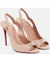 Christian Louboutin - Nudes Degrachick Suede Sandals - Lyst