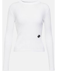 Patou - Ribbed-knit Cropped Cotton Sweater - Lyst