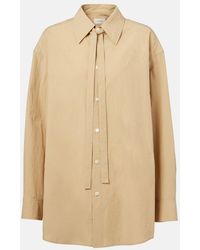 Lemaire - Tie-Detail Cotton Shirt - Lyst