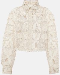 Isabel Marant - Cropped Cotton Lace Shirt - Lyst