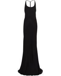 Ann Demeulemeester Vestido de fiesta de lana y seda - Negro