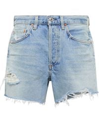 Damen Bekleidung Kurze Hosen Jeans-Shorts und Denim-Shorts Citizens of Humanity Denim Mid-Rise-Jeansshorts Frieda in Blau 