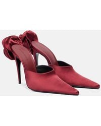 Magda Butrym - Floral-Applique Satin Pumps - Lyst