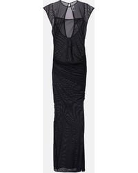 Jean Paul Gaultier - Flocked Open-back Tulle Maxi Dress - Lyst