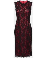 Dolce & Gabbana - Cotton-Blend Lace Midi Dress - Lyst