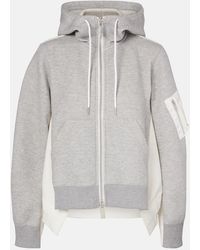 Sacai - Paneled Zip-Up Hoodie - Lyst