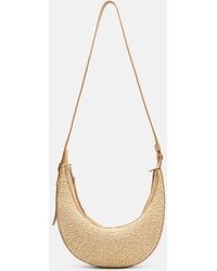 KHAITE - Augustina Small Raffia And Suede Crossbody Bag - Lyst