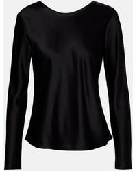 Leset - Barb Draped Satin Top - Lyst