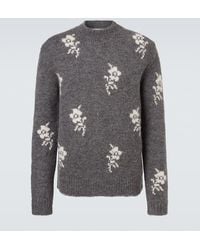 Jil Sander - Floral Intarsia Alpaca And Wool-Blend Sweater - Lyst