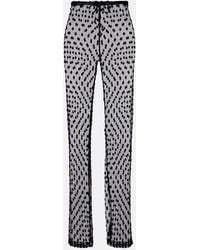 Dries Van Noten - Polka-Dot Mesh Slim Pants - Lyst