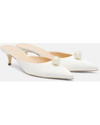 Magda Butrym - Faux Pearl Satin Mules - Lyst