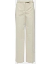 The Row - Banew Cotton And Wool Wide-leg Pants - Lyst