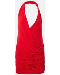 Balmain - Draped Halterneck Jersey Minidress - Lyst