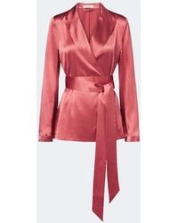 JOSEPH - Archer Belted Silk Satin Jacket - Lyst