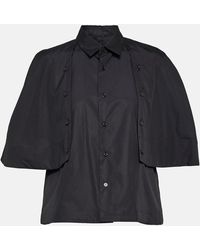 Noir Kei Ninomiya - Camisa cropped de popelin de algodon - Lyst