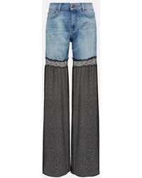 Nensi Dojaka - Mid-Rise Wide-Leg Jeans mit Spitze - Lyst