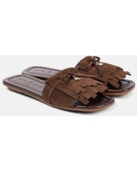 Hogan - H685 Fringed Suede Slides - Lyst