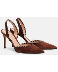 Gianvito Rossi - Leather-Trimmed Suede Slingback Pumps - Lyst